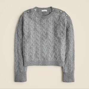 J crew Cable-knit sweater with buttons in Supersoft yarn